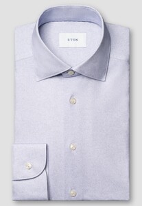 Eton Knitted Cotton Blend Four-Way Stretch Overhemd Licht Paars