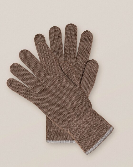 Eton Knitted Wool Gloves Brown