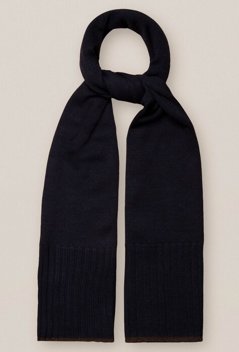 Eton Knitted Wool Scarf Navy