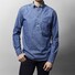 Eton Light-Wash Denim Popover Shirt Licht Blue Melange
