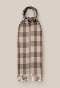 Eton Lightly Brushed Ultra Soft Super Fine Merino Check Scarf Brown