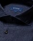Eton Lightweight Albini Linnen Garment Wshed Overhemd Dark Navy