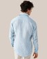 Eton Lightweight Albini Linnen Garment Wshed Overhemd Licht Blauw
