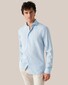 Eton Lightweight Albini Linnen Garment Wshed Overhemd Licht Blauw