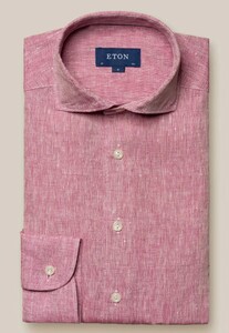Eton Lightweight Albini Linnen Garment Wshed Overhemd Roze