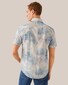 Eton Lightweight Cotton Silk Short Sleeve Floral Watercolor Pattern Overhemd Licht Grijs