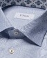 Eton Lightweight Cotton Tencel Lyocell Textured Oxford Weave Shirt Dark Evening Blue