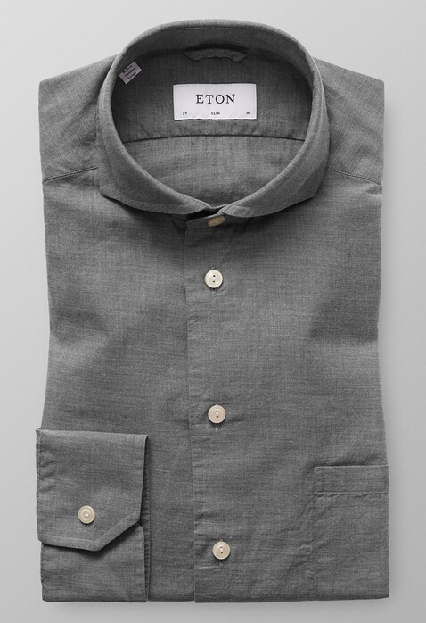 Eton Lightweight Flanel Shirt Extra Dark Grey Melange