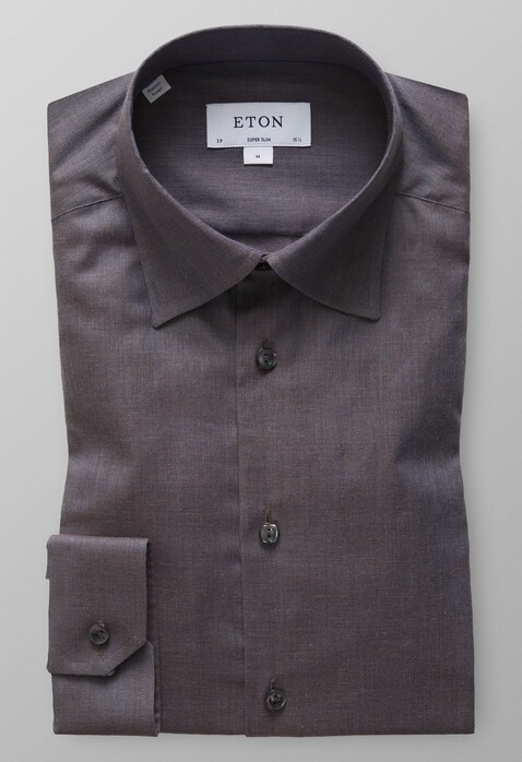Eton Lightweight Flannel Button Under Shirt Mid Grey