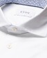 Eton Lightweight Four-Way Stretch Subtle Geometric Contrast Details Overhemd Wit