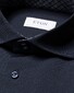 Eton Lightweight Four-Way Stretch Subtle Geometric Contrast Details Shirt Navy