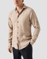 Eton Lightweight Linen Twill Fine Texture Shirt Brown