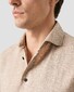 Eton Lightweight Linen Twill Fine Texture Shirt Brown