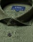 Eton Lightweight Linen Twill Fine Texture Shirt Dark Green