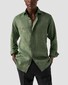 Eton Lightweight Linen Twill Fine Texture Shirt Dark Green