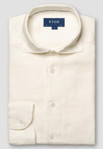 Eton Lightweight Linen Twill Fine Texture Shirt Off White