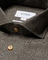 Eton Lightweight Merino Prince of Wales Checks Overhemd Bruin