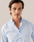 Eton Lightweight Mussola Cotton Modal Horn Effect Buttons Shirt Light Blue