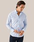 Eton Lightweight Mussola Cotton Modal Horn Effect Buttons Shirt Light Blue