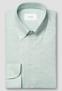 Eton Lightweight Organic Cotton Signature Oxford Button-Down Shirt Green