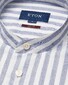 Eton Lightweight Soft Cotton Twill Stripe Overhemd Donker Blauw