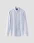 Eton Lightweight Soft Twill Band Collar Vertical Stripes Shirt Dark Evening Blue