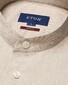 Eton Lightweight Soft Twill Uni Color Band Collar Overhemd Beige