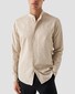 Eton Lightweight Soft Twill Uni Color Band Collar Overhemd Beige