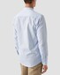 Eton Lightweight Soft Twill Uni Color Band Collar Overhemd Licht Blauw