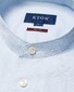 Eton Lightweight Soft Twill Uni Color Band Collar Overhemd Licht Blauw