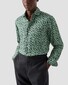 Eton Linen Fantasy Kiwi Pattern Shirt Green
