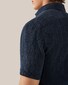 Eton Linen Garment Washed Indigo Colored Horn Effect Buttons Shirt Navy