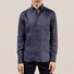 Eton Linen Popover Popover Shirt Dark Blue Extra Melange