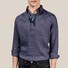 Eton Linen Popover Popover Shirt Dark Blue Extra Melange