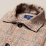 Eton Linen Twill Check Overshirt Brown