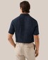 Eton Linnen Garment Washed Indigo Colored Horn Effect Buttons Overhemd Navy