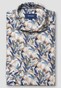 Eton Linnen Palm Leaves Fantasy Pattern Wide Spread Collar Overhemd Blauw-Multi