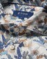Eton Linnen Palm Leaves Fantasy Pattern Wide Spread Collar Overhemd Blauw-Multi