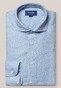 Eton Linnen Twill Wide Spread Collar Overhemd Licht Blauw