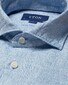 Eton Linnen Twill Wide Spread Collar Shirt Light Blue