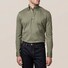 Eton Long Sleeve Piqué Polo Button Under Poloshirt Olive