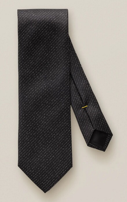 Eton Lurex Subtle Stripe Pattern Tie Black