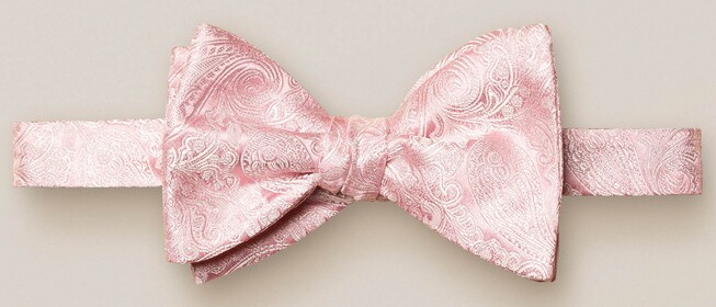 Eton Luxery Silk Paisley Self Tied Bow Tie Light Red