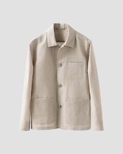 Eton Luxurious Airy Woven Wool Linnen Rich Texture Overshirt Beige