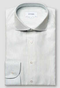 Eton Luxury Cotton Cashmere Silk Fabric Mother of Pearl Buttons Shirt Light Blue