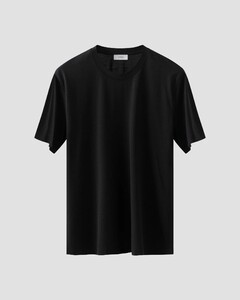 Eton Luxury Cotton Silk Crew Neck Soft Touch T-Shirt Zwart