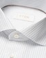Eton Luxury Cotton Silk Pin Stripe Overhemd Wit-Blauw