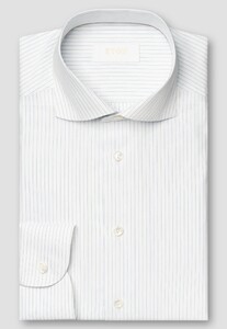 Eton Luxury Cotton Silk Pin Stripe Shirt White-Blue