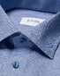 Eton Luxury Dobby Geometric Pattern Tonal Buttons Shirt Blue