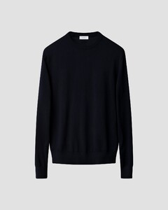 Eton Luxury Extrafine Merino Crew Neck Pullover Navy